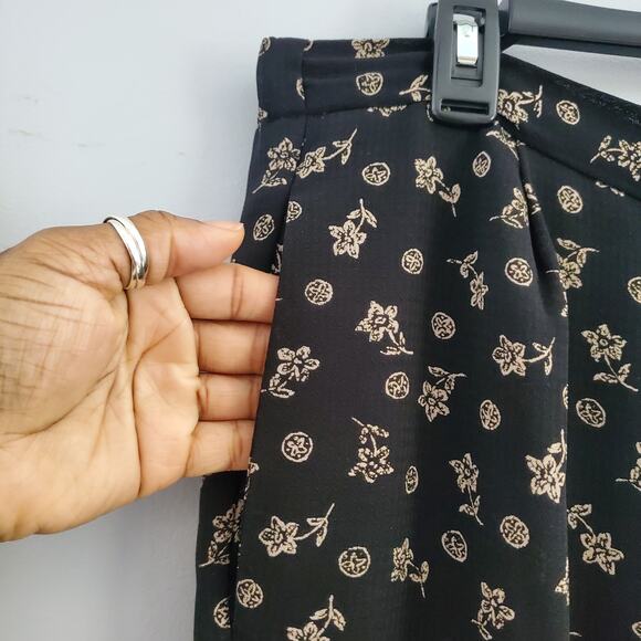 Pendleton Vintage Black Classic Floral Print Sheer Loose Fit Pants Size 14 - Picture 7 of 11